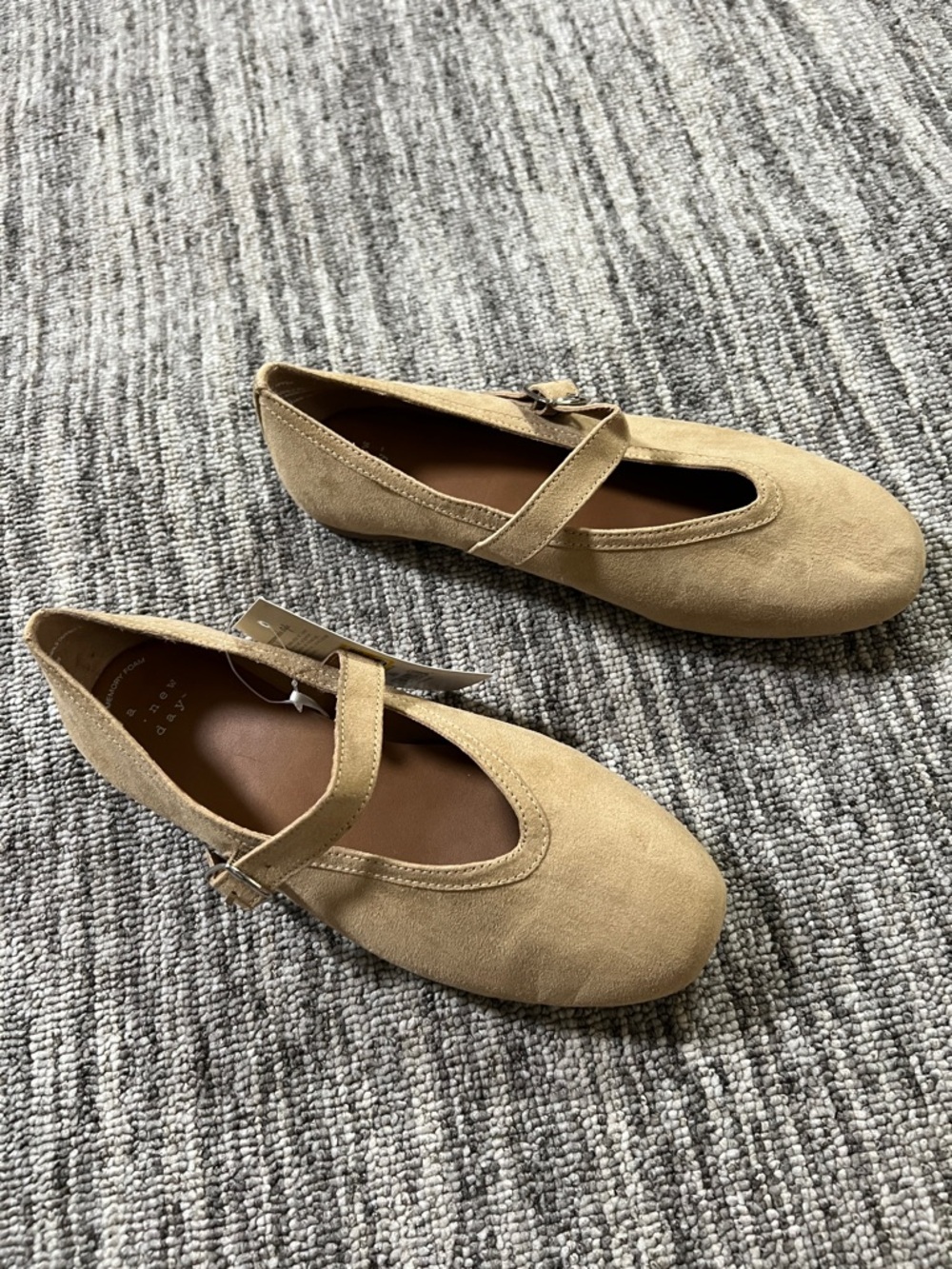 a new day Tan Suede Mary Jane Flats with Buckle Strap Various Sizes - Picture 6 of 10